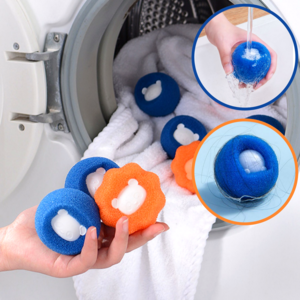오너백 엉킴방지 먼지제거 세탁볼, 8개, 오렌지+블루