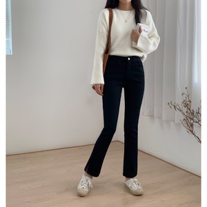 Binus denim 여성 청바지 기모데님 팬츠 B103-1블랙
