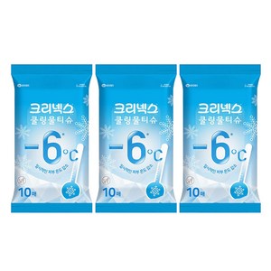 크리넥스 쿨링 물티슈 휴대형, 45g, 10매, 3개