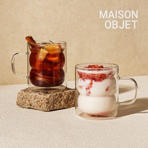 몬즈 더블월 내열유리 이중컵 누볼라 L 580ml 2P, 누볼라L_580ml, 2개