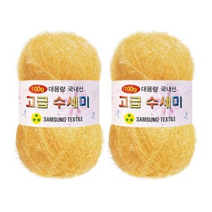 울클럽 뜨개실 대용량 고급수세미 100g 2볼 (총 200g), 158 진한버터, 2개