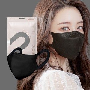 새부리형 마스크 대형 중형 귀편한 날개형 소프트 귀끈 컬러 베이지 블랙 화이트 핑크 숨쉬기 편한 일회용 새부리 마스크, 대형 블랙 20매