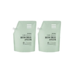 1+1 퓨어그리니 올인원 퍼먼트 친환경 EM 고농축 천연 순비누 세탁세제 (리필), 1개, 2L