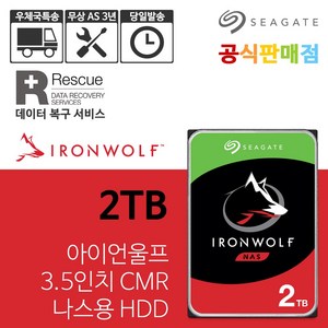 씨게이트 아이언울프 NAS 3.5 SATA HDD, ST2000VN003, 2TB