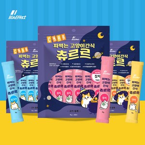 [NEW] 비아이펙트 짜먹는 고양이 간식 츄르르 대용량 고기듬뿍 3가지맛, 90개, 참치