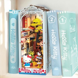 [신상품] 산리오 헬로키티 피규어 포함 diy 미니어처하우스 북눅 북엔드 키티의 타운스퀘어