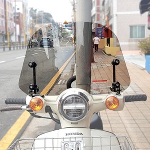 순흥 혼다 슈퍼커브110 2021-2024 튜닝 숏타입 클리어 스모그 윈드스크린, 1개