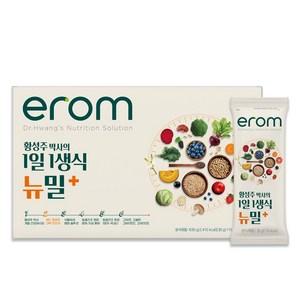 이롬 황성주 황선주 생식 가루 뉴밀 플러스 고식이섬유 고단백 동결건조 블랙푸드 마시는 영양식 아침 점심 저녁 식사 대용 선식 간식, 630g, 6개