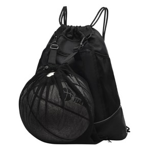 풋볼몬스터 축구공 가방 농구공 케이스 주머니 망사 헬멧 수납 볼백 주머니 축구화 운동가방, 1개, 블랙