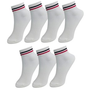 고져스 여성용 캐주얼 두줄 포인트 발목 양말 7켤레