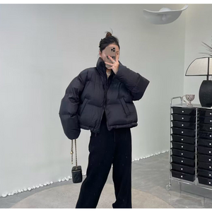 애착공간 여성패딩점퍼 크롭 겨울 데일리 무지 숏패딩