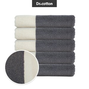 닥터코튼 호텔수건 프리미엄 선염 디자인 패턴수건 180g 40수 코마사 5장, 루미너스 다크그레이, 5개