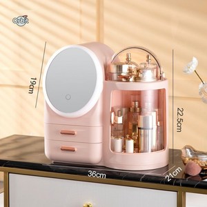 오르빗 대용량 화장품 정리함, 로즈 핑크, 1개