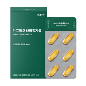 뉴프리오 독일 유기농 대마종자유 1000mg, 12개, 30정