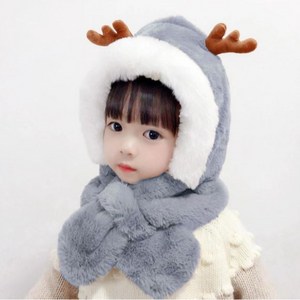 리브핏 겨울 루돌프 아동 목도리 모자 유아 방한 털 모자