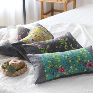 무이비엔 린넨 낮잠 메밀 베개, 데이지버건디, 1개