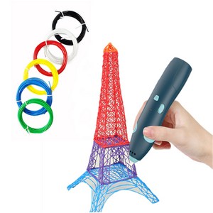 AKRUA 저온 3D펜 어린이용3d펜 세트 (프린터펜+충전선+10매 카드+화판+6m 필라멘트세트)
