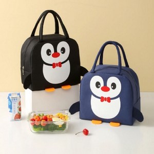 피네아 1+1 귀여운 동물 도시락 이유식 보온보냉백, 팬더(그레이), 오리(옐로우), 1개