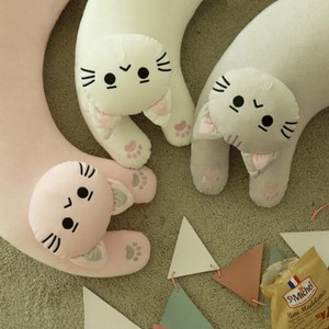아르셰 업어가라냥 고양이 쫀득 쿠션 베개 모찌 바디필로우, 연그레이