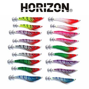 [호라이즌] 새우에기 스테 한치에기 갑오징어 애기 에깅 문어, 95mm, 줄무늬 수박, 5개