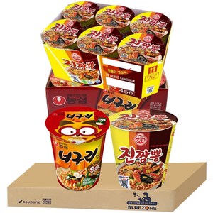 블루존 너구리 소컵라면 62g (6입) +진짬뽕 소컵라면 75g (6입)