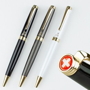 스위스와그너 무료 문구 이니셜 각인 고급 볼펜 선물 세트 / 익스트림 모델, 차콜 골드