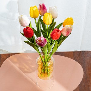 할메이드 생화같은 조화 꽃 hf01 튤립 1p, hf01 튤립 라이트핑크, 1개