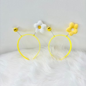 0608 데이지꽃머리띠 꿀벌머리띠 헤어밴드 셀프스튜디오 봄꽃 나들이 축제