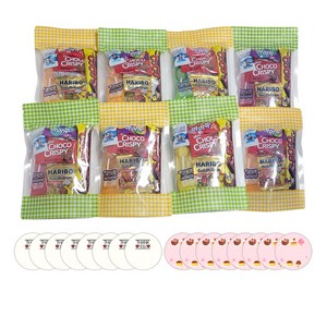 나음이네 체크 8종 간식꾸러미 8p + 라벨 16p 단체간식 개별포장 간식 선물, 1개