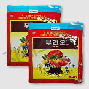 대유 부리오 수화제 인산 가리 식물 영양제 고추 배추 복합비료 +전용장갑세트, 500g, 2세트