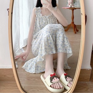 착한플리츠 블라썸 요루면 프릴 리본 잠옷 원피스