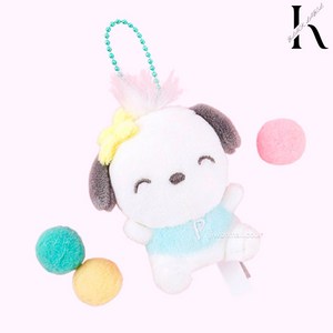 산리오 파스텔 가방고리 8cm 키링 열쇠고리 인형 정품 시나모롤 쿠로미 마이멜로디 폼폼푸린 포차코 헬로키티, 1개