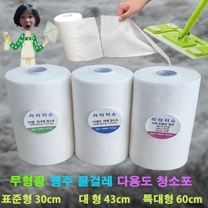 정전기청소포 롤타입 60g/70g/100g 표준형/대형/특대형 물걸레청소포 청소물티슈, 홀타입롤 특대형 60g 200장60cm/22cm