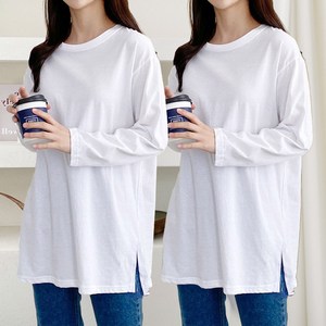 투율 여성 빅사이즈 레이어드 트임긴팔