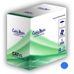 케이블메이트 CAT6 305M 그레이 단선 UTP 랜케이블 랜선 시공용 납품용, cat.6 305m 블루, 1개