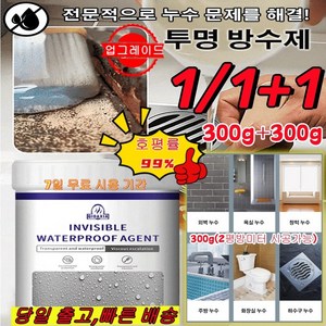 1/1+1 내외벽면 투명 방수제 외벽발수제 초강력 투명 방수본드 300g, 300g*[1+1개]