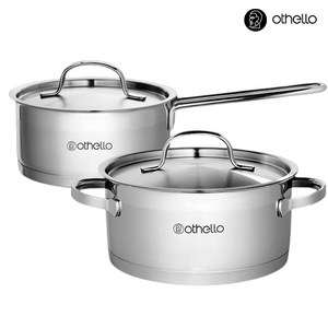 오델로 독일 OTHELLO 쿡웨어 2종 냄비세트 인덕션 전용 가스레인지 겸용 스테인레스 304 CU 3중 바닥(16 편수 18 양수), 16 편수냄비 + 18 양수냄비, 1개