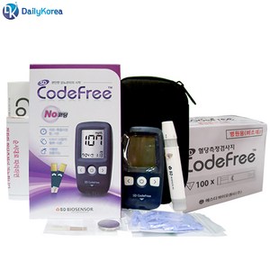 SD코드프리 혈당측정기 세트(혈당계+시험지50매+침110개+알콜솜100매) 세트, 1세트
