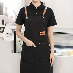 블랑닷 생활방수 공방 미용 바리스타 카페 앞치마, 1개, 블랙