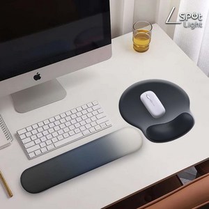 스포트라이트 캔디 컬렉션 키보드손목받침대 마우스손목받침대 팜레스트 세트, 1세트, 미드나잇블루블랙 플러스