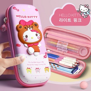 칼노 산리오 3D 입체 필통 파우치 학용품 카피바라 문구 세트 파우치, 1개, 헬로키티