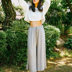 마른파이브 여성용 빅사이즈 소프트 모달 와이드 밴딩 팬츠