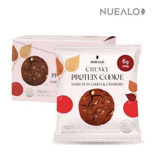 누알로 과자 꾸덕한 단백질 쿠키 화이트초코 앤 크랜베리 맛 10개입 1박스 400g, 1개