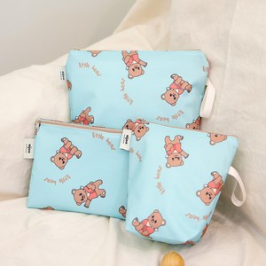 아이주 어린이집 파우치 3종 세트 KC인증 방수파우치 대 + 중 + 소 3 사이즈, 리틀베어 파우치 3종 세트