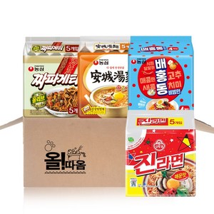올따옴 온국민이 즐기는 인기라면 2호 기획세트(짜파게티5+안성탕면5+진라면매운맛5+배홍동4)