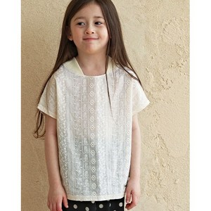 [BEMON] Lacy Short S Tee 베몽 키즈 아동 유아 아기 여아 남아 어린이집 등원룩 면 유치원 봄 여름 가을 블라우스 티 티셔츠 원피스 드레스 레이스 나시 민소매