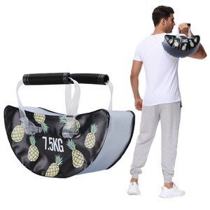 Deiris 3kg 4.5kg 7kg 운동 주전자 접을 수 있는 소프트 주전자 휴대용 여행 단련 가정용 헬스장 주전자, 1개, 7.5kg, 블랙, 파인애플 패턴