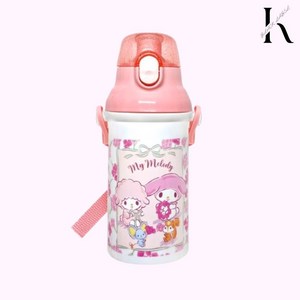 산리오 마이멜로디 스케이터 정품 플라워리스 원터치 물통 400ML 어린이집 소풍 초등학생, 마이멜로디 플라워리스 원터치 물통, 1개