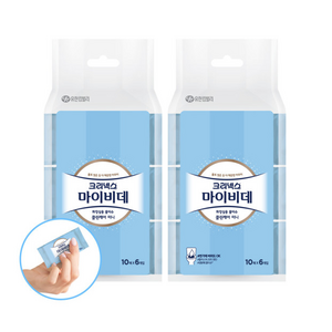 크리넥스 마이비데 클린케어 미니 10매X6입X2개(휴대용), 12개, 10매, 20g