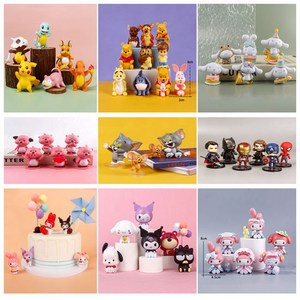 마이멜로디 산리오 곰돌이푸 피규어 케이크 장식 데코 케이크 장식 선물, 미키마우스시리즈, 미키&미니세트